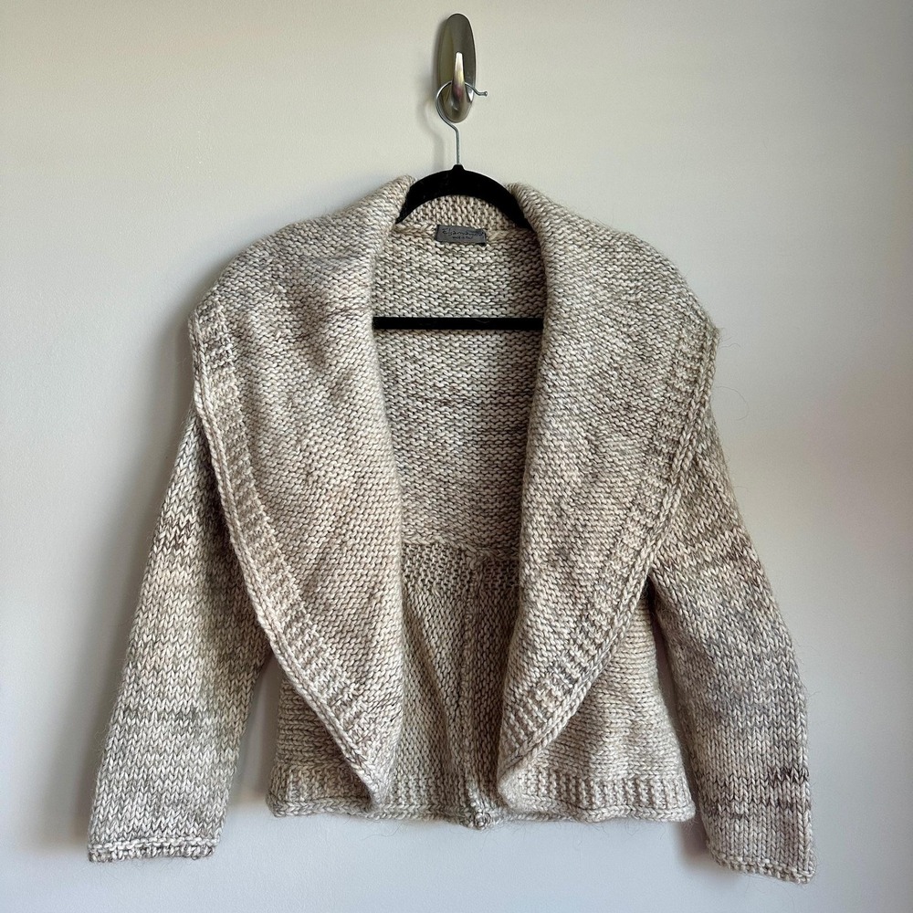 Elsamanda Cardigan Sweater‎ Womens M/L Made in Italy Alpaca Mohair Open Front